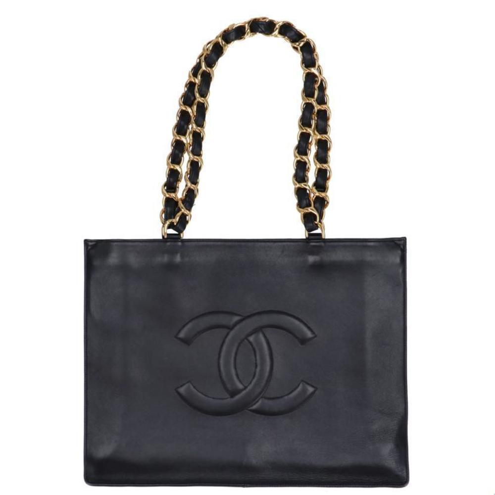 Chanel Big Chain Tote Bag Black